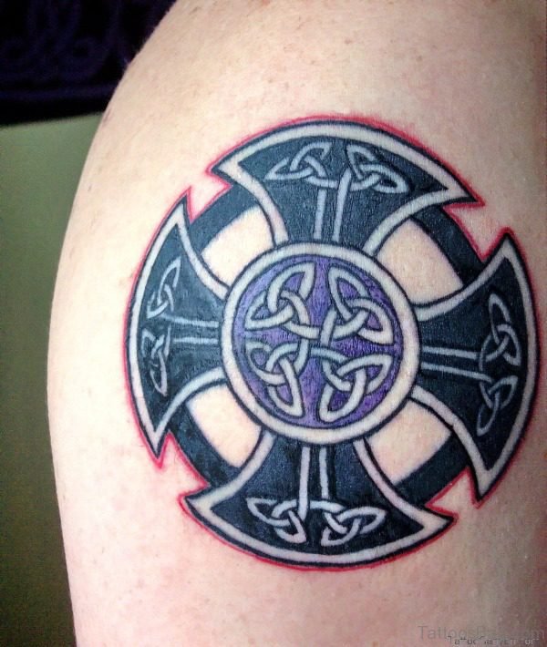 Lovely Circle Cross Shoulder Tattoo 