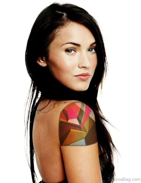 Lovely Colorful Geometric Tattoo