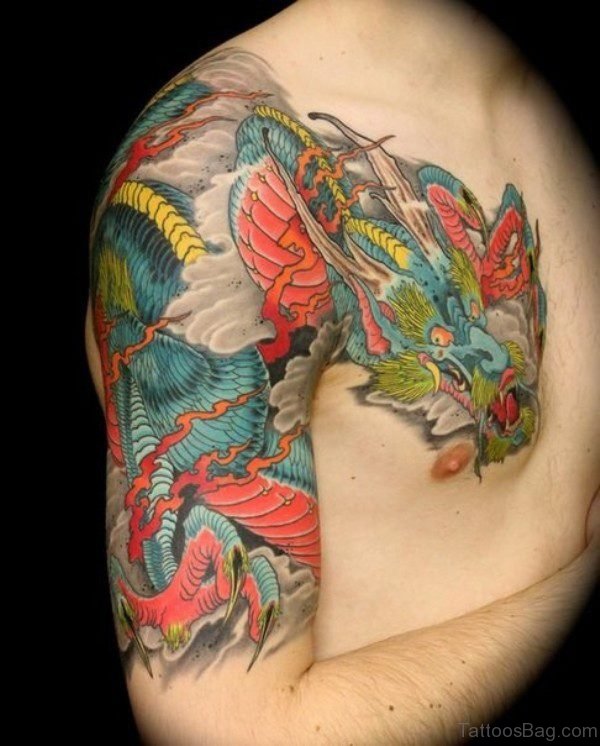 Lovely Dragon Style Japanese Tattoo