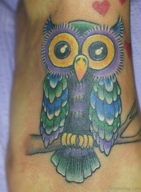 Lovely Owl Tattoo Design