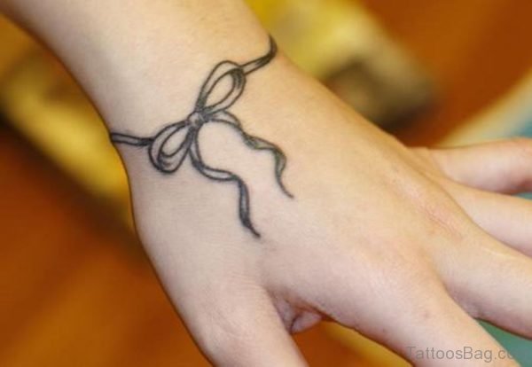 Lovely Ribbon Wrist Tattoo