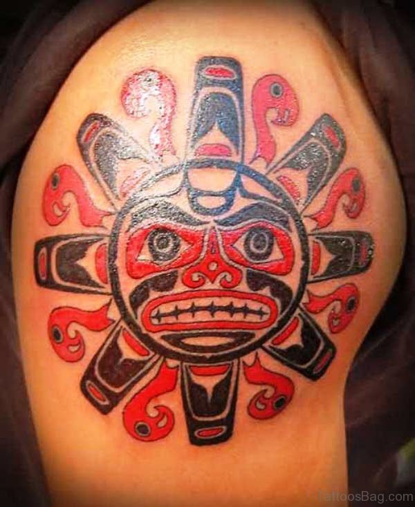 Lovely Sun Aztec Tattoo Design 