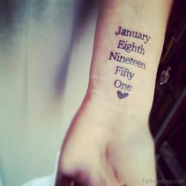 Lovely Wording Tattoo 