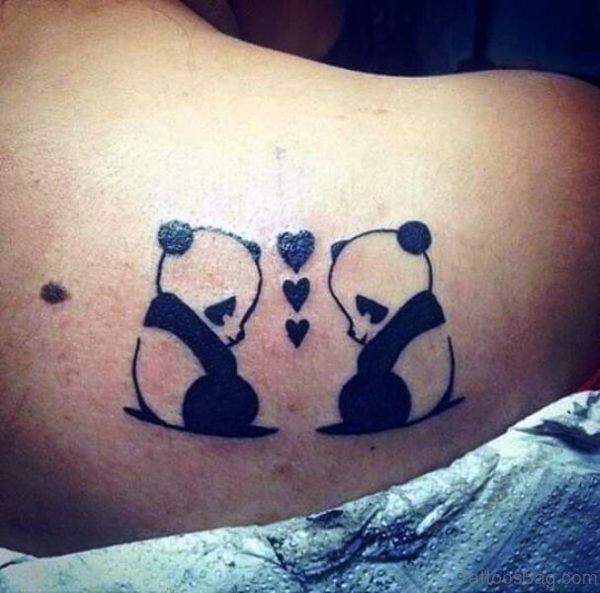 Loving Panda Shoulder Tattoo
