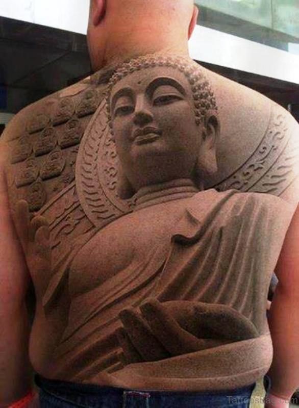 Magnificent Buddha Tattoo On Back