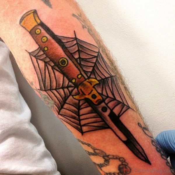 Magnificent Dagger Tattoo On Arm