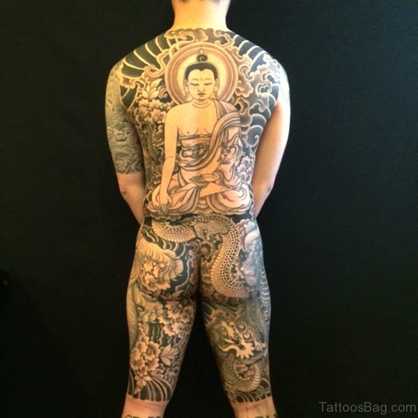 Magnificent Full Back Body Buddha Tattoo
