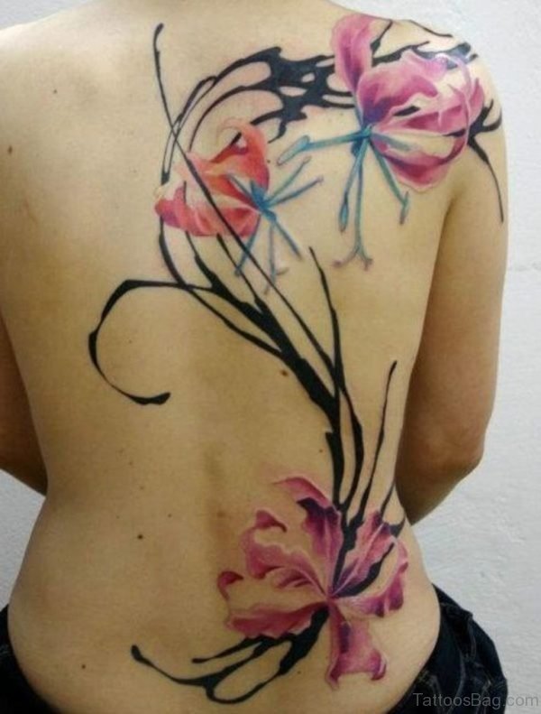 Magnolia Tattoo On Back