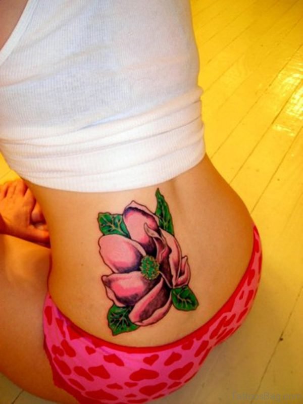 Magnolia Tattoo On Lower Back