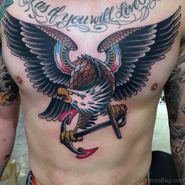 Male With Navy Anchor Tattoo