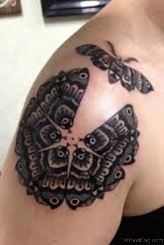 Mandala Bee Tattoo On Shoulder