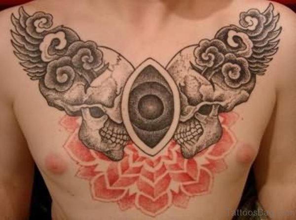 Mandala Wings Tattoo On Chest