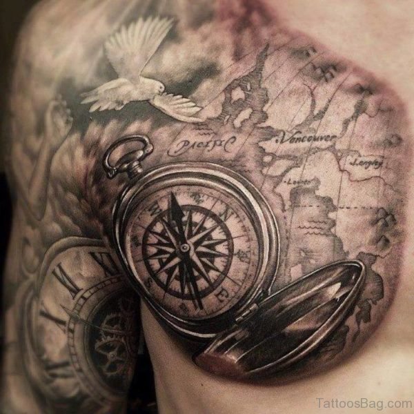 Map Tattoo On Chest