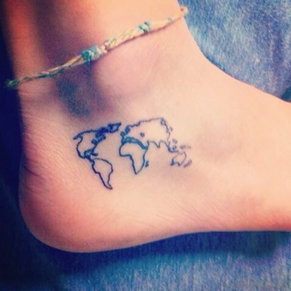 Map Tattoo On Foot 