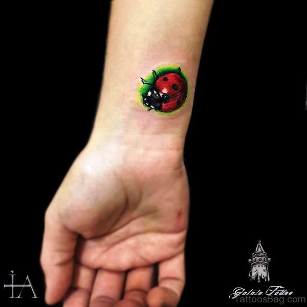 Marvelous Ladybug Wrist Tattoo 