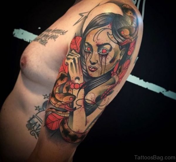 Medusa Tattoo on Shoulder