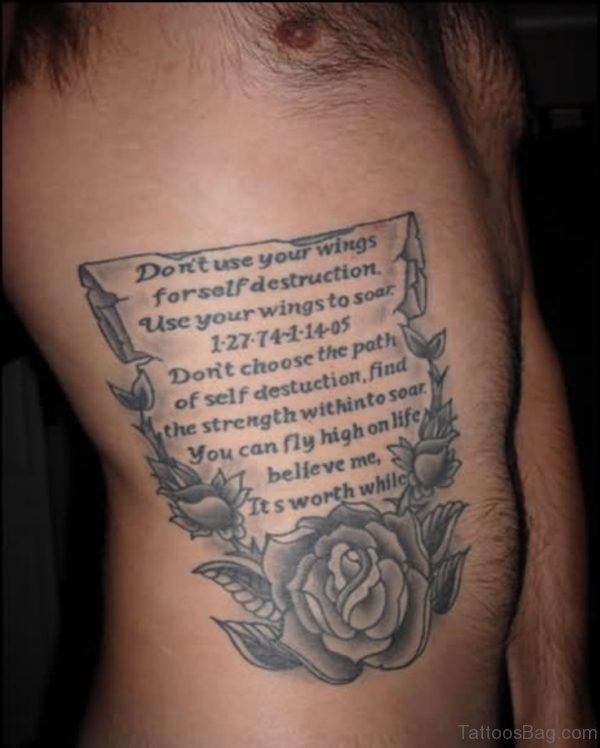 Memorial Scroll With Rose Tattoo