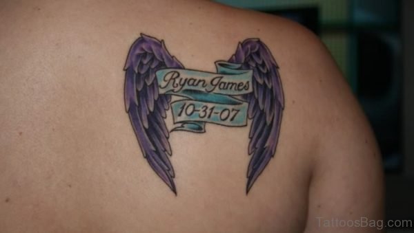 Memorial Wings Tattoo Design