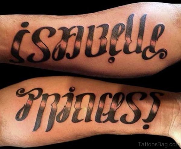 63 Fabulous Ambigram Tattoos On Arm