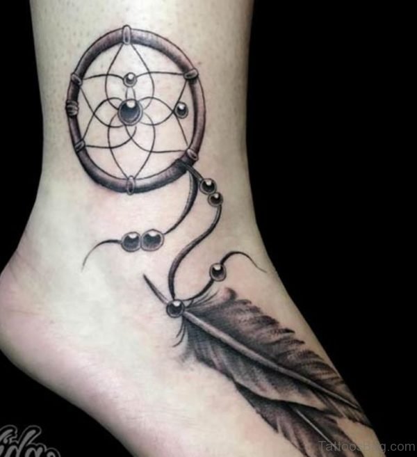 Mind Blowing Dreamcatcher Tattoo On Ankle