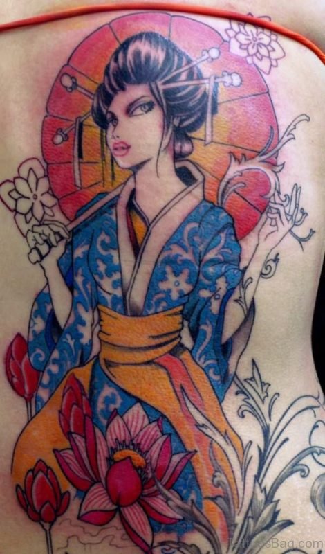 Mind Blowing Geisha Tattoo 