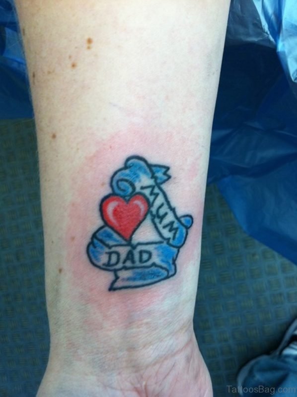 Mom Dad And Heart Tattoo