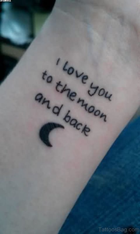 Moon Wording Tattoo For Wrist