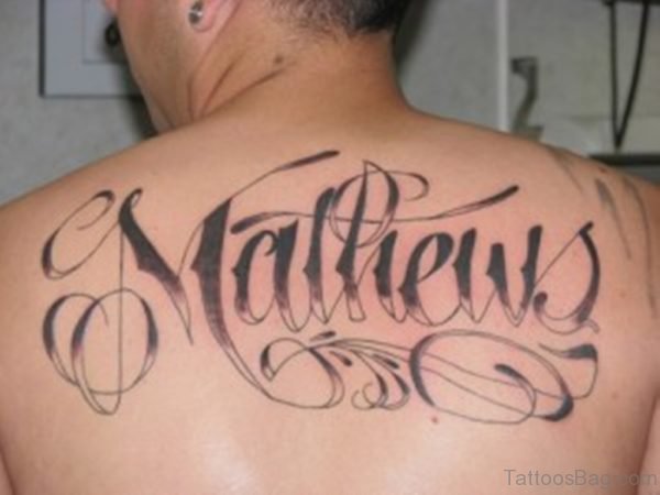 Name Ambigram Tattoo On Back
