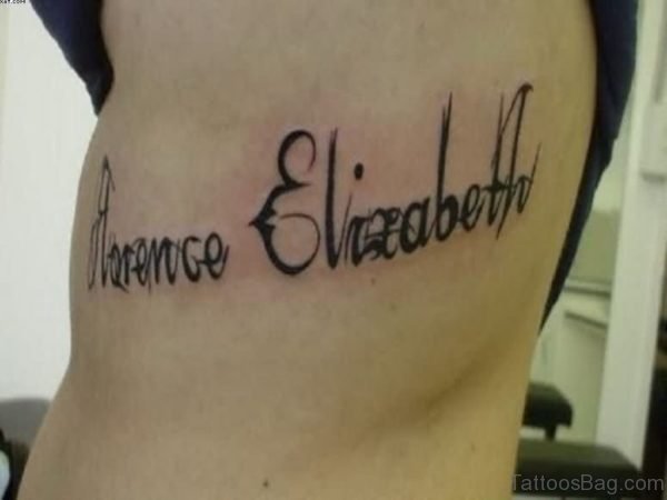 Name And Inspirational Words Tattoo