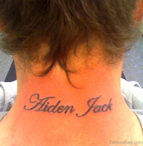 Name Letter Tattoo On Neck