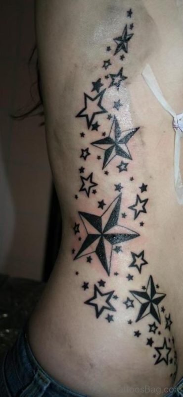 Nautical Star Tattoos On Rib Image
