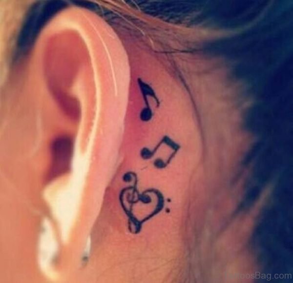 Neck Tattoo Behind Ear