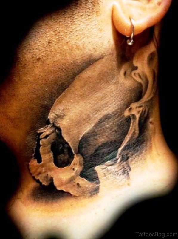 Neck Tattoo Skull