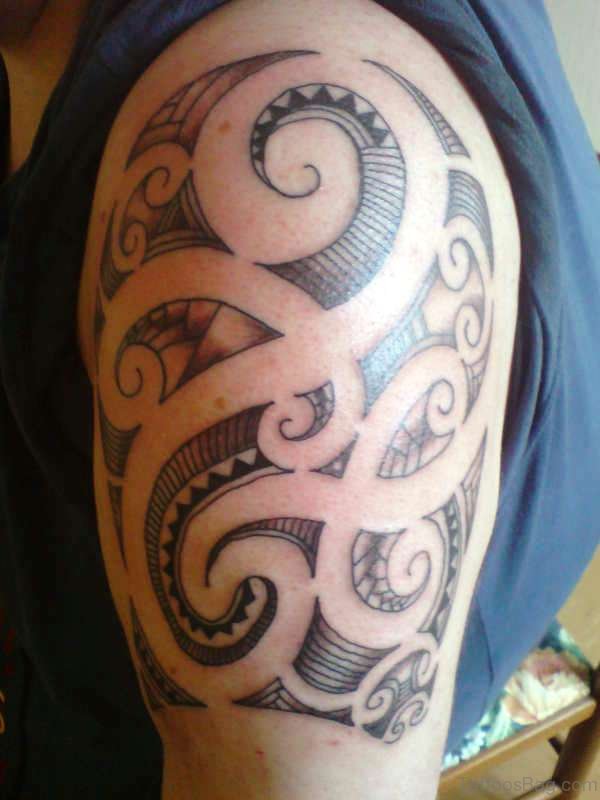 New Maori Shoulder Tattoo Design