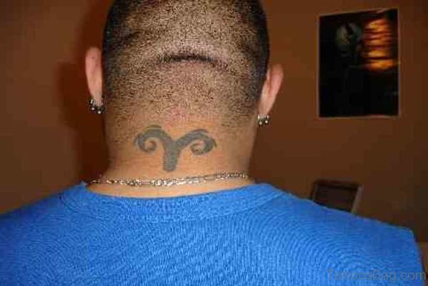 Nice Aries Neck Tattoo