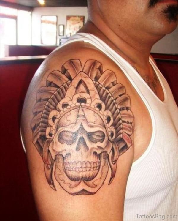 Nice Aztec Shoulder Tattoo 