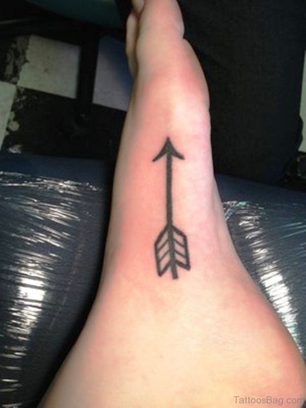 Nice Black Arrow Tattoo Design