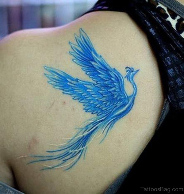 Nice Blue Phoenix On Shoulder