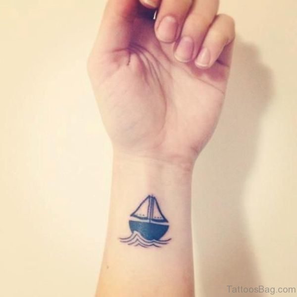 Nice Boat Wrist Tattoo