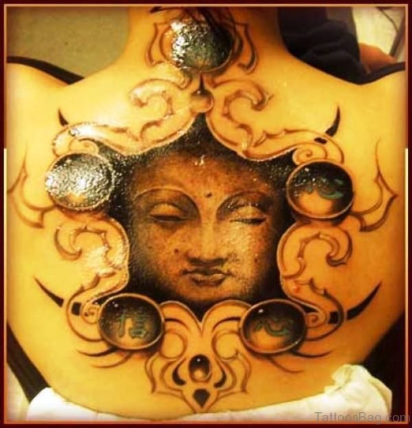 Nice Buddha Tattoo On Back