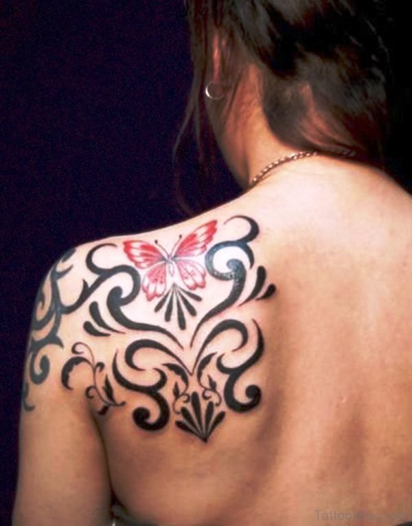 Nice Butterfly Tattoo On Shoulder
