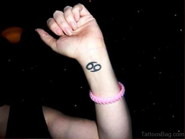 Nice Cancer Tattoo On Wrist