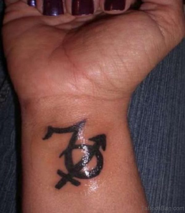 Nice Capricorn Tattoo On Wrist
