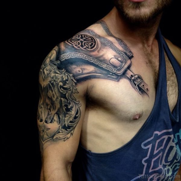  Nice Celtic Armor Tattoo