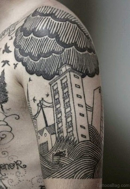 Nice Cloudy Tattoo Design