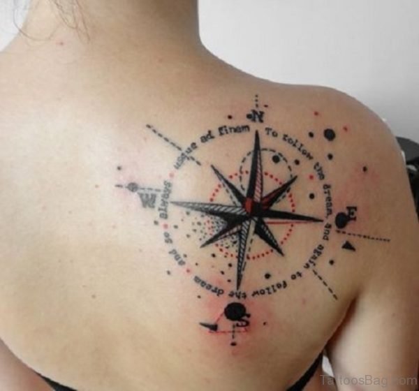 Nice Compass Tattoo Design 