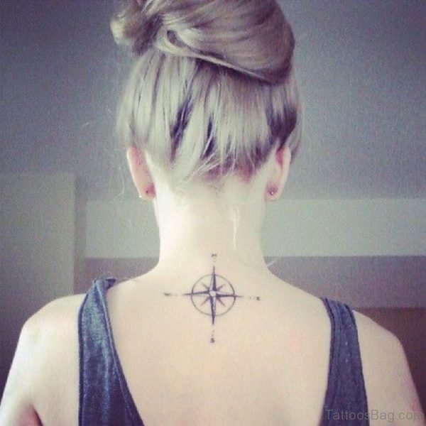 Nice Compass Tattoo on Back