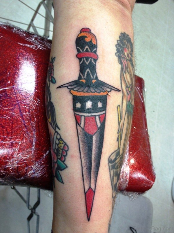 Nice Dagger Tattoo Design