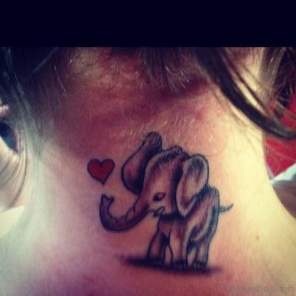 Nice Elephant Neck Tattoo 