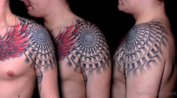 Nice Geometric Shoulder Tattoo